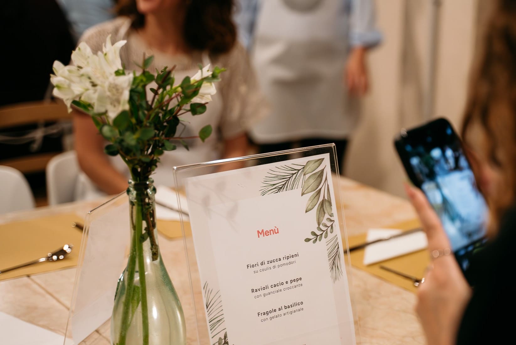 Menù dell'evento